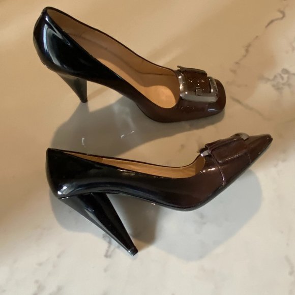 prada patent leather pumps w/ buckle - Picture 1 of 9
